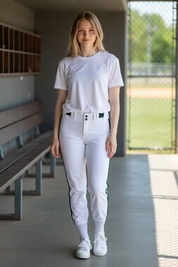 DeMarini Uprising Baseball Softball Pants XL White Green Piping WTD3077 NWT
